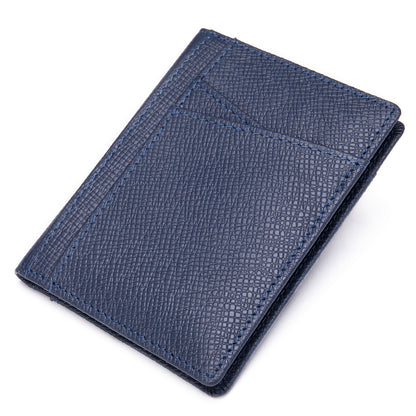 Men's Card Bag Cow Leather Thin Simple Card Holder RFID Card Clip for Men 