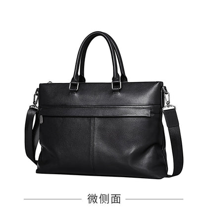 Men's Handbag Genuine Cowhide Leather Computer Bag Business Large Capacity Briefcase Crossbody Bag 