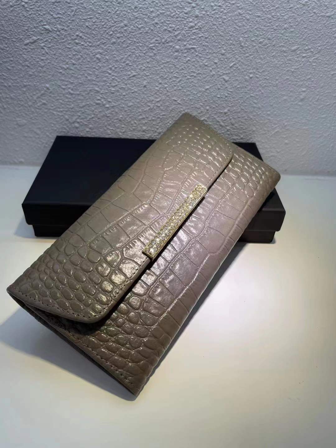 Ladies wallet cowhide simple crocodile pattern long wallet large capacity ladies clutch bag fashion
