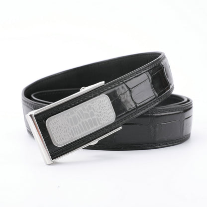 Siamese Crocodile Skin Men's Belt Automatic Buckle Business Casual Genuine Leather Belt 