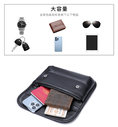 Men's Shoulder Bag Genuine Cowhide Leather Simple Fashion Men's Crossbody Bag 