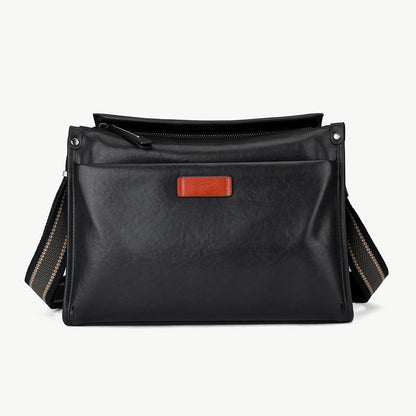 Men's Shoulder Bag Cowhide Genuine Leather Fashion Casual Commuting Crossbody Bag for Men 