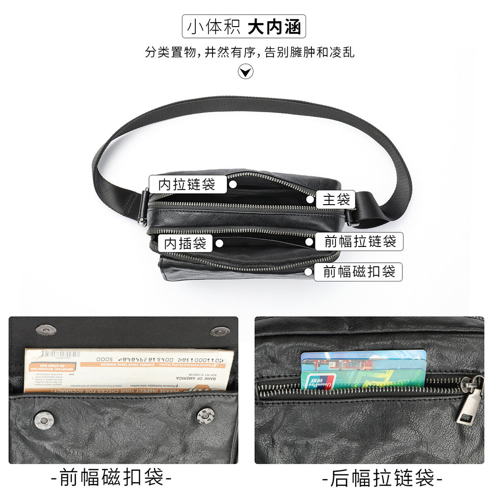 Men's Shoulder Bag Made of Genuine Cowhide Leather Casual Fashion Men's Crossbody Bag 