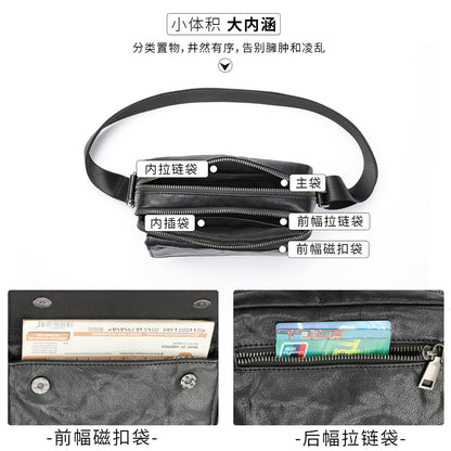 Men's Shoulder Bag Made of Genuine Cowhide Leather Casual Fashion Men's Crossbody Bag 