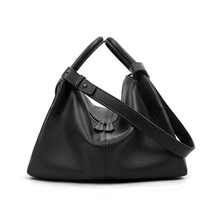 Ladies tote bag genuine leather bag large capacity simple commuter bag zipper handbag crossbody bag