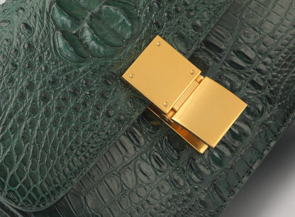 Siamese crocodile skin small square bag tofu bag shoulder bag ladies diagonal shoulder bag