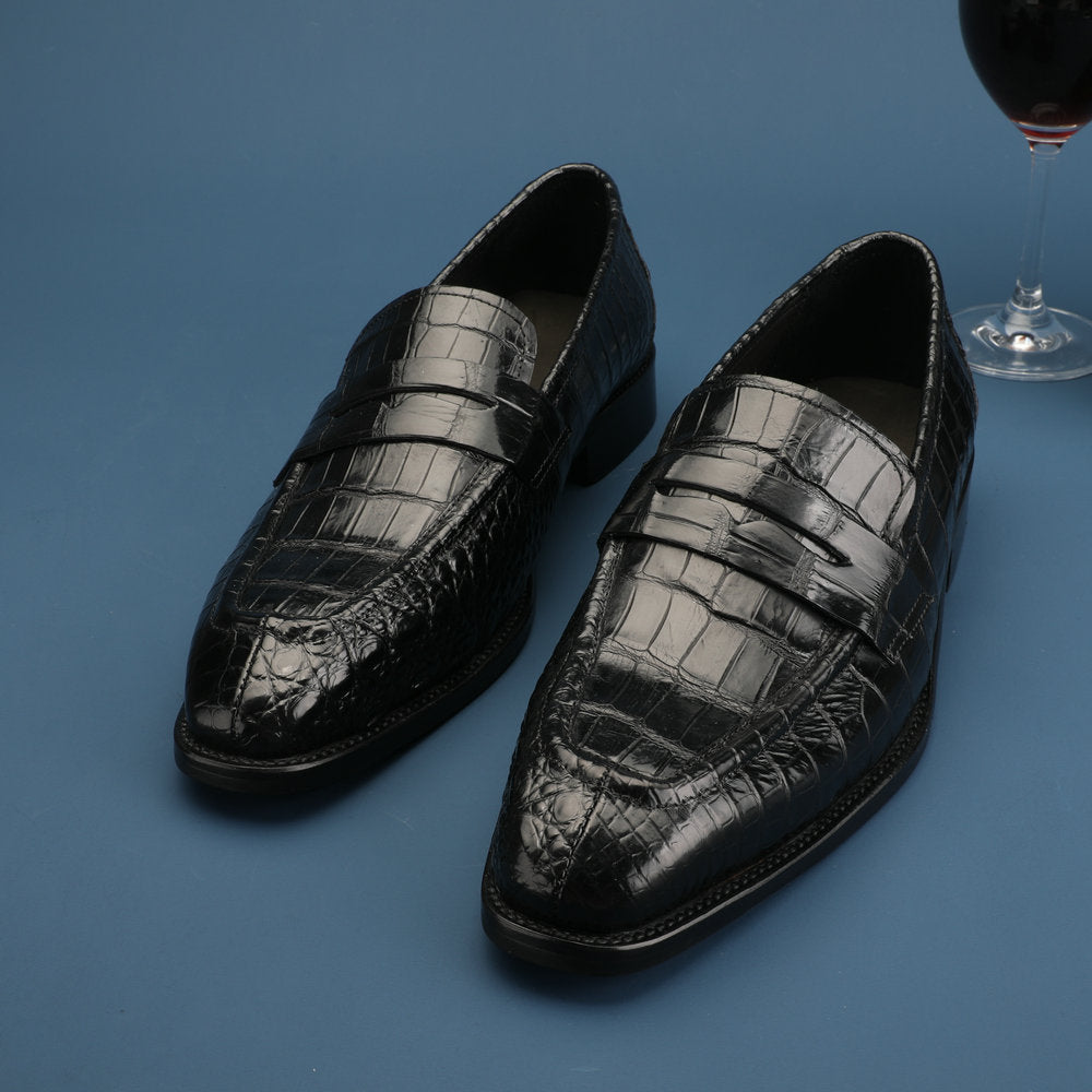 Crocodile Skin Men's Leather Shoes Genuine Leather Anti-Slip Business Suit Formal Men's Shoes 