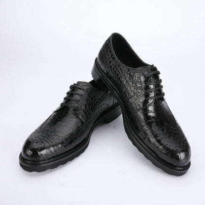 New Men's Leather Shoes Crocodile Belly Skin Genuine Leather Breathable Business Suit Shoes 