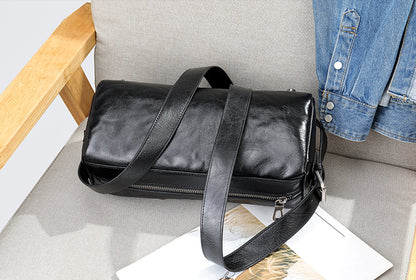 Men's Shoulder Bag Made of Genuine Cowskin Leather with Hand-held Crest High Quality Luxury Fashion Crossbody Bag for Men 