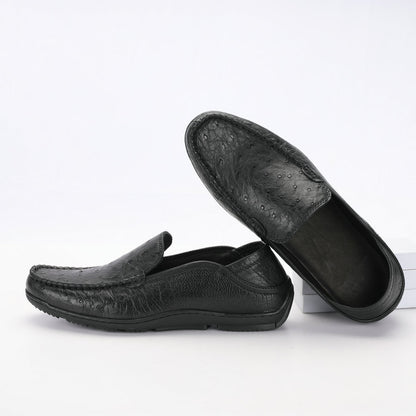 Ostrich skin genuine leather men's leather shoes moccasins business casual shoes 