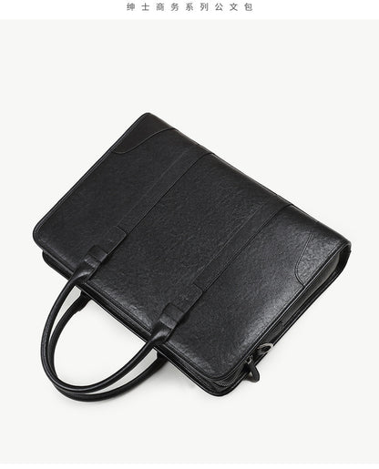 Men's handbag, genuine cowhide leather, handbag, crossbody bag, large capacity computer briefcase 