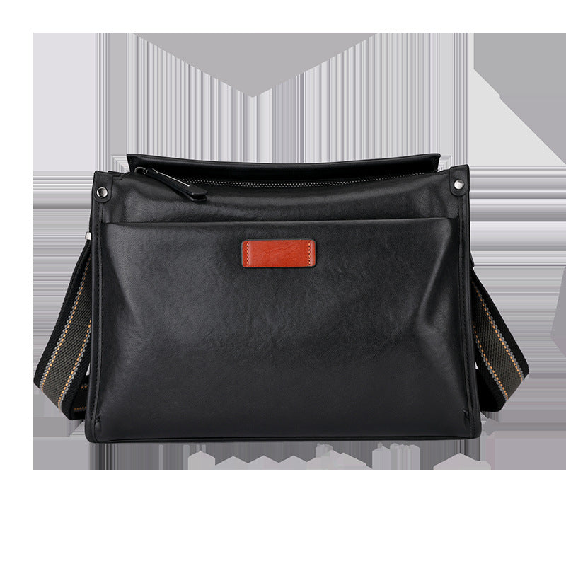 Men's Shoulder Bag Cowhide Genuine Leather Fashion Casual Commuting Crossbody Bag for Men 