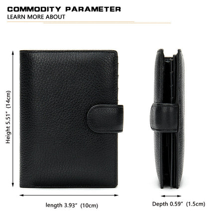 Men's wallet cowhide texture lychee pattern card holder business wallet for men 