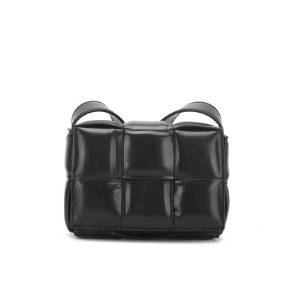 Women's Genuine Leather Retro Knitting Bag Mini Bag Shoulder Bag Crossbody Small Square Bag