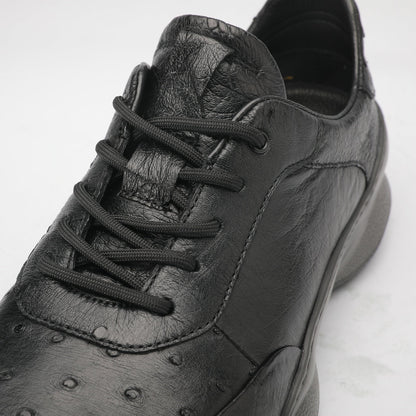 Ostrich skin genuine leather men's shoes rubber sole fashion business sports casual shoes men shoes 