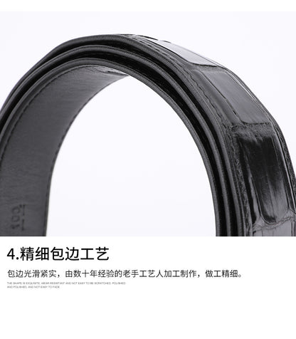 Siamese Crocodile Skin Men's Belt Automatic Buckle Business Casual Genuine Leather Belt 
