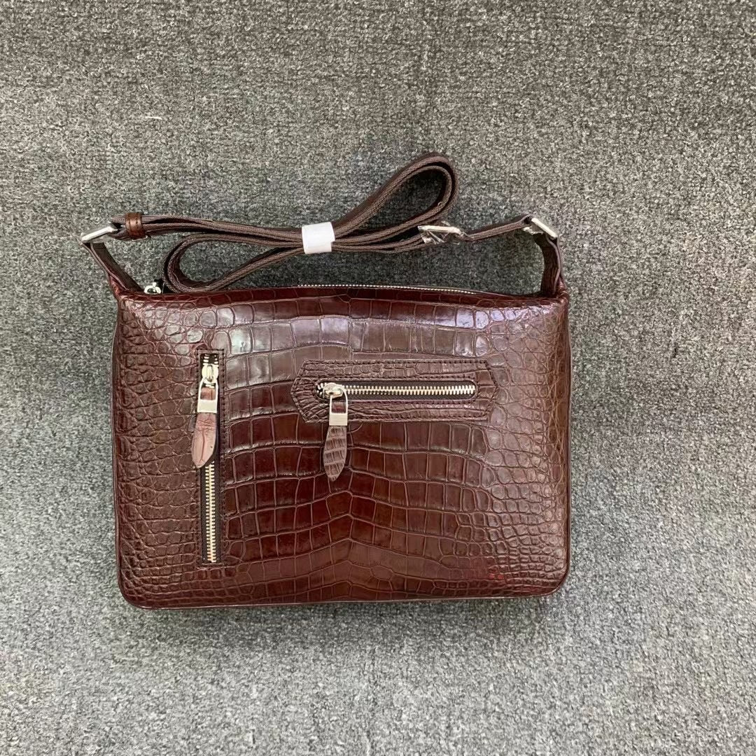Men's Shoulder Bag Crocodile Belly Skin High Quality Casual Fashion Men's Crossbody Bag