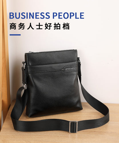 Men's Shoulder Bag Genuine Leather Cowhide Business Crossbody Bag for Men 