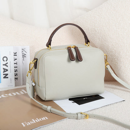 Women's Handbag Cowhide Shoulder Bag Genuine Leather Crossbody Bag Zipper Goes with Anything