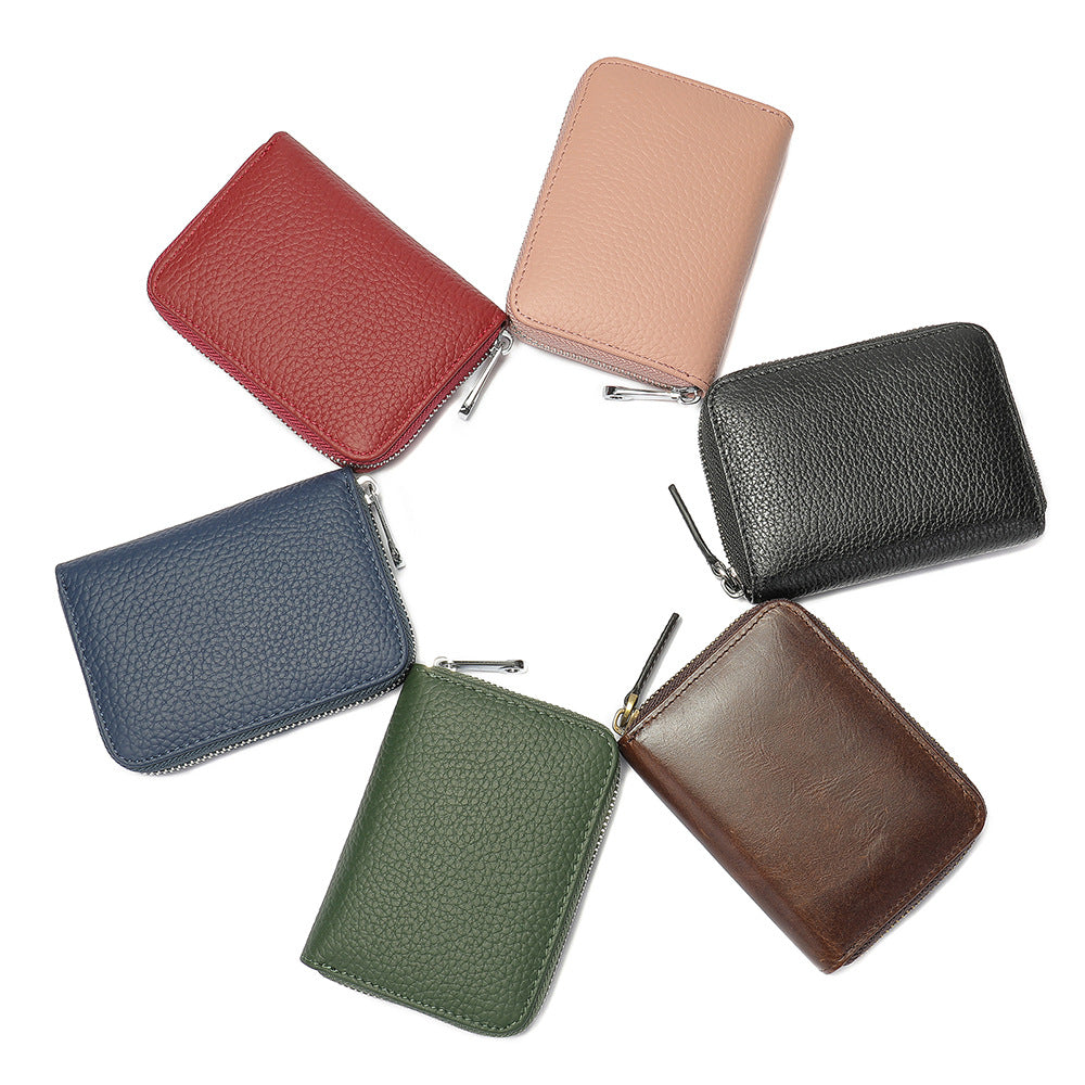 Men's wallet cowhide anti-theft brush coin purse card bag multifunctional men's wallet handbag 