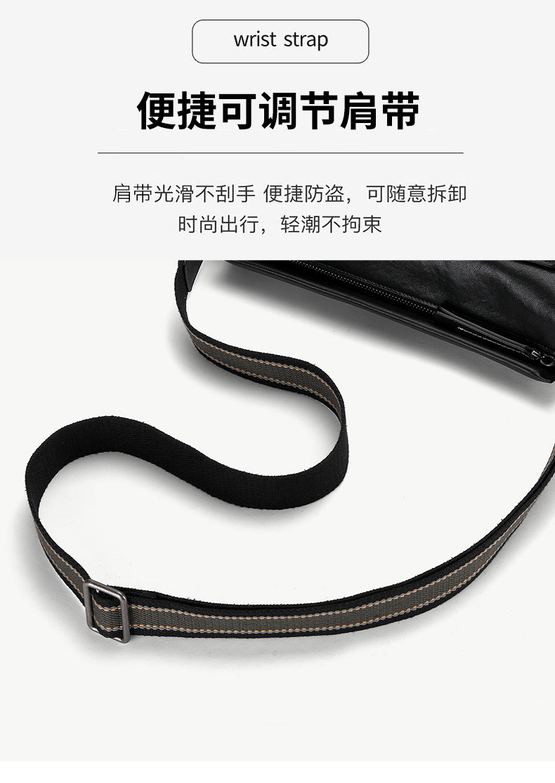 Men's Shoulder Bag Cowhide Genuine Leather Fashion Casual Commuting Crossbody Bag for Men 