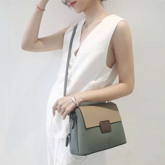 Genuine Leather Women's Bag Colorful Design Bucket Bag Luxury Large Capacity One Shoulder Crossbody Tote Bag
