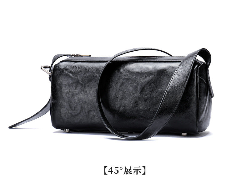Men's Shoulder Bag Made of Genuine Cowskin Leather with Hand-held Crest High Quality Luxury Fashion Crossbody Bag for Men 