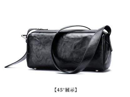 Men's Shoulder Bag Made of Genuine Cowskin Leather with Hand-held Crest High Quality Luxury Fashion Crossbody Bag for Men 