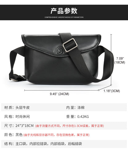 Men's Shoulder Bag Made of Cowskin Genuine Leather High Quality Waterproof Fashion Men Crossbody Bag 