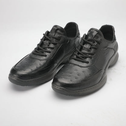 Ostrich skin genuine leather men's shoes rubber sole fashion business sports casual shoes men shoes 