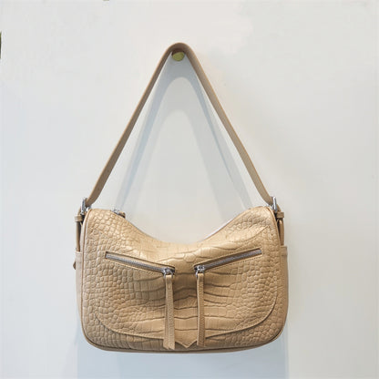 Crocodile pattern large capacity shoulder bag genuine leather ladies bag stylish shoulder bag tote bag 