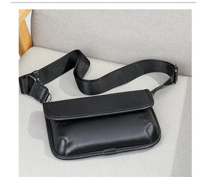 Men's Shoulder Bag Genuine Cowhide Leather Simple Fashion Men's Crossbody Bag 