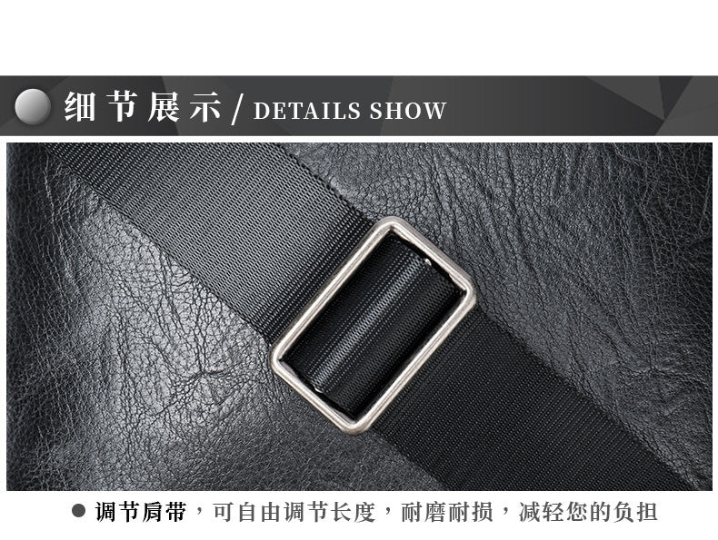 Men's shoulder bag, genuine cowhide leather, business commuting style, crossbody bag for men 