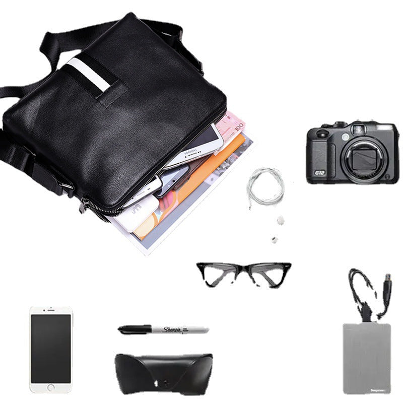 Men's Shoulder Bag Made of Genuine Cowhide Leather High Quality Casual Crossbody Bag 