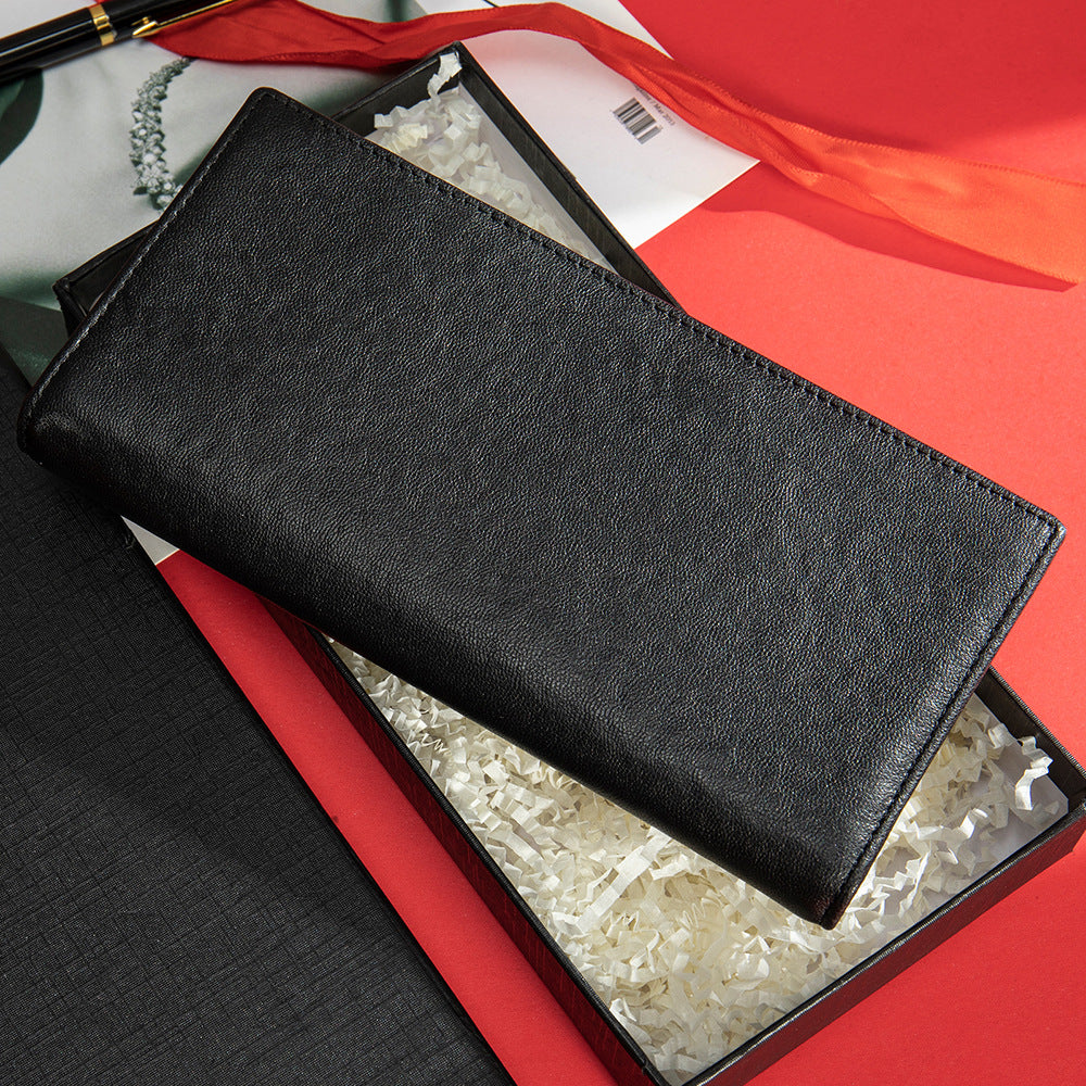 Men's long wallet, tanned leather, high quality coin purse, birthday gift, wallet for men 