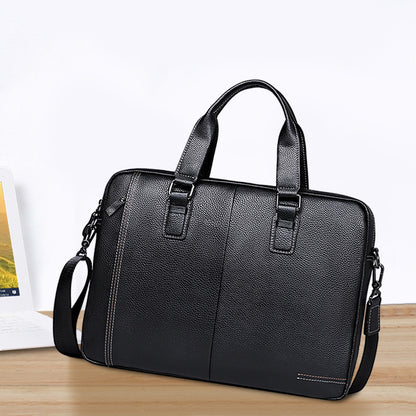 Men's handbag Genuine leather cowhide computer bag Business large capacity briefcase Men's handbag 