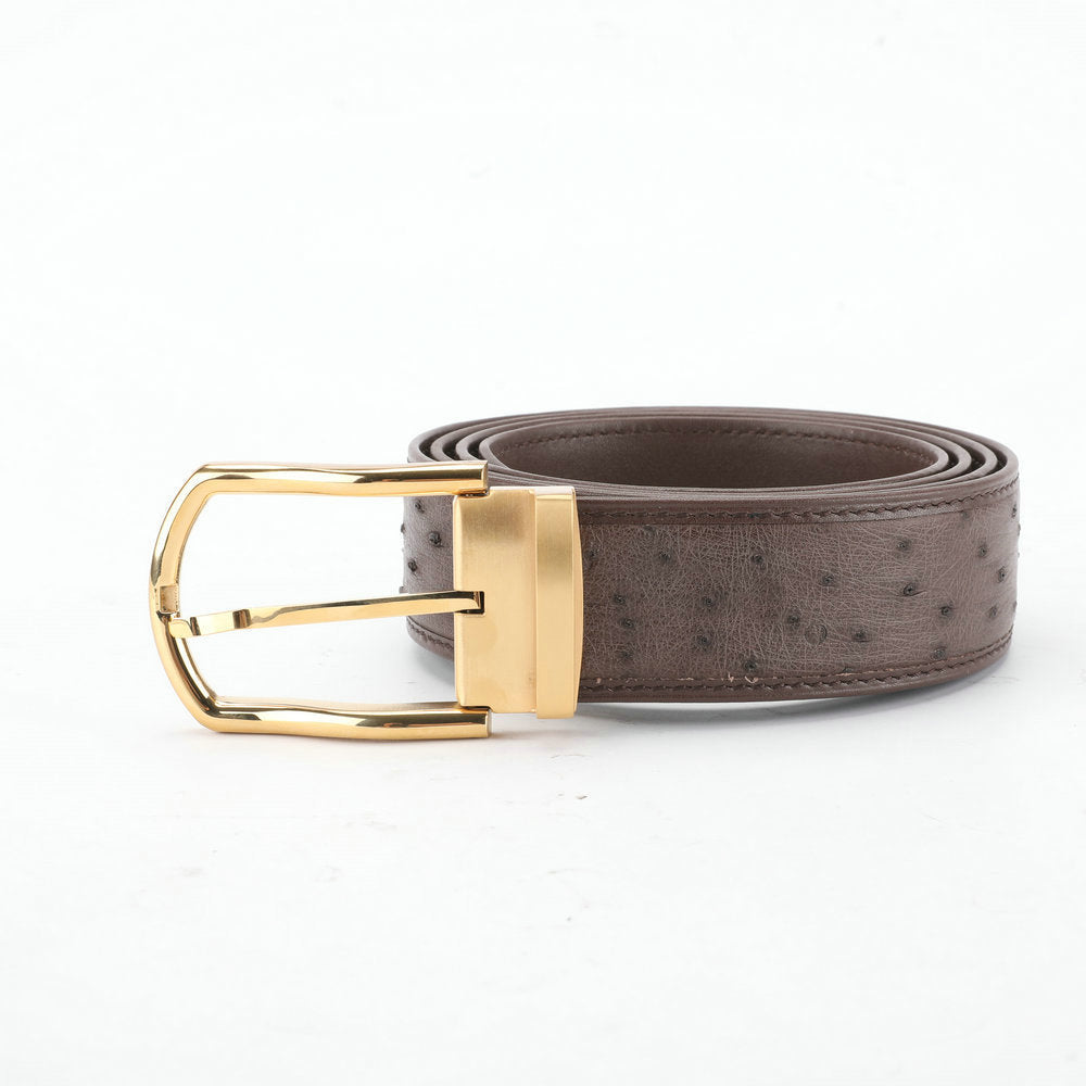 Men's Belt South Africa Ostrich Skin Genuine Leather High Quality Stylish Casual Men's Belt 