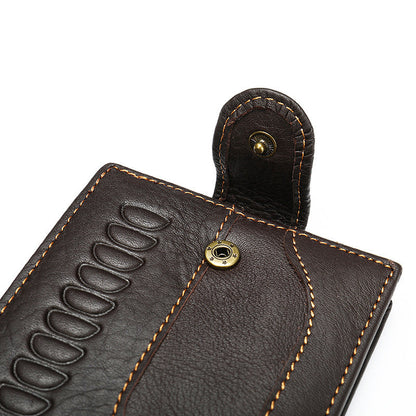 Men's Short Wallet Made of Genuine Cowhide Leather Retro Multifunctional Men's Card Bag Wallet 