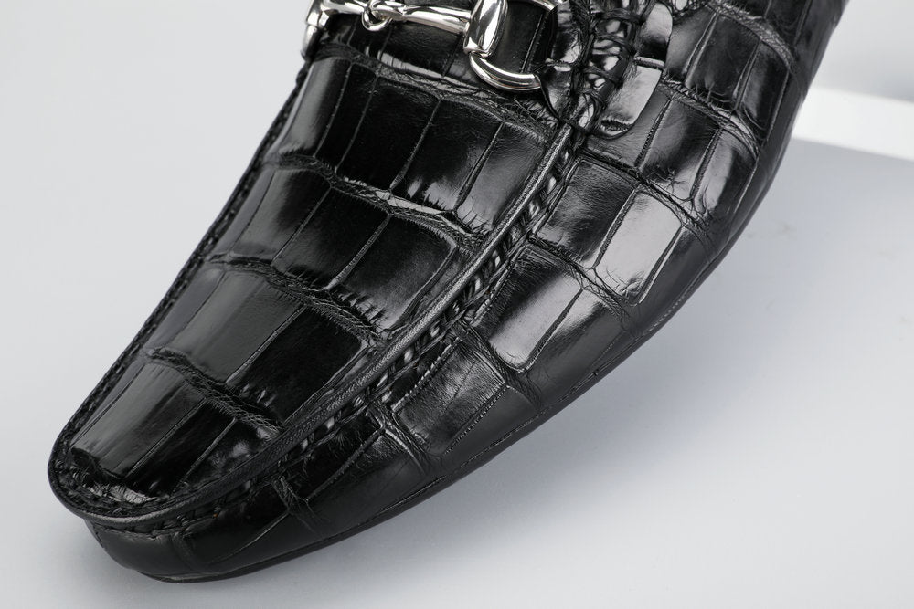 Crocodile Skin Men's Leather Shoes Genuine Leather Moccasins Fashion Casual Men's Shoes 