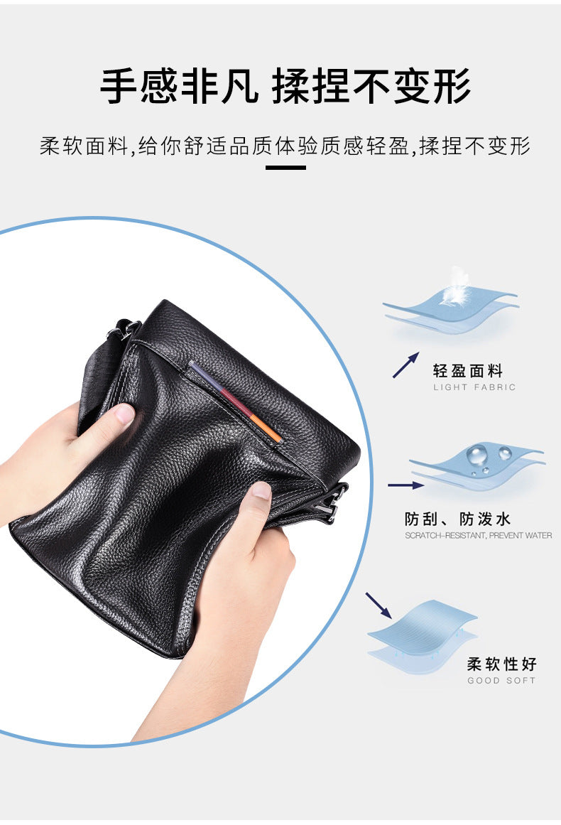 Men's Shoulder Bag Genuine Cowhide Leather Korean Fashion Business Casual Crossbody Bag for Men 