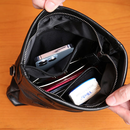 Men's Shoulder Bag Genuine Cowhide Leather Fashion Sports Crossbody Bag for Men 
