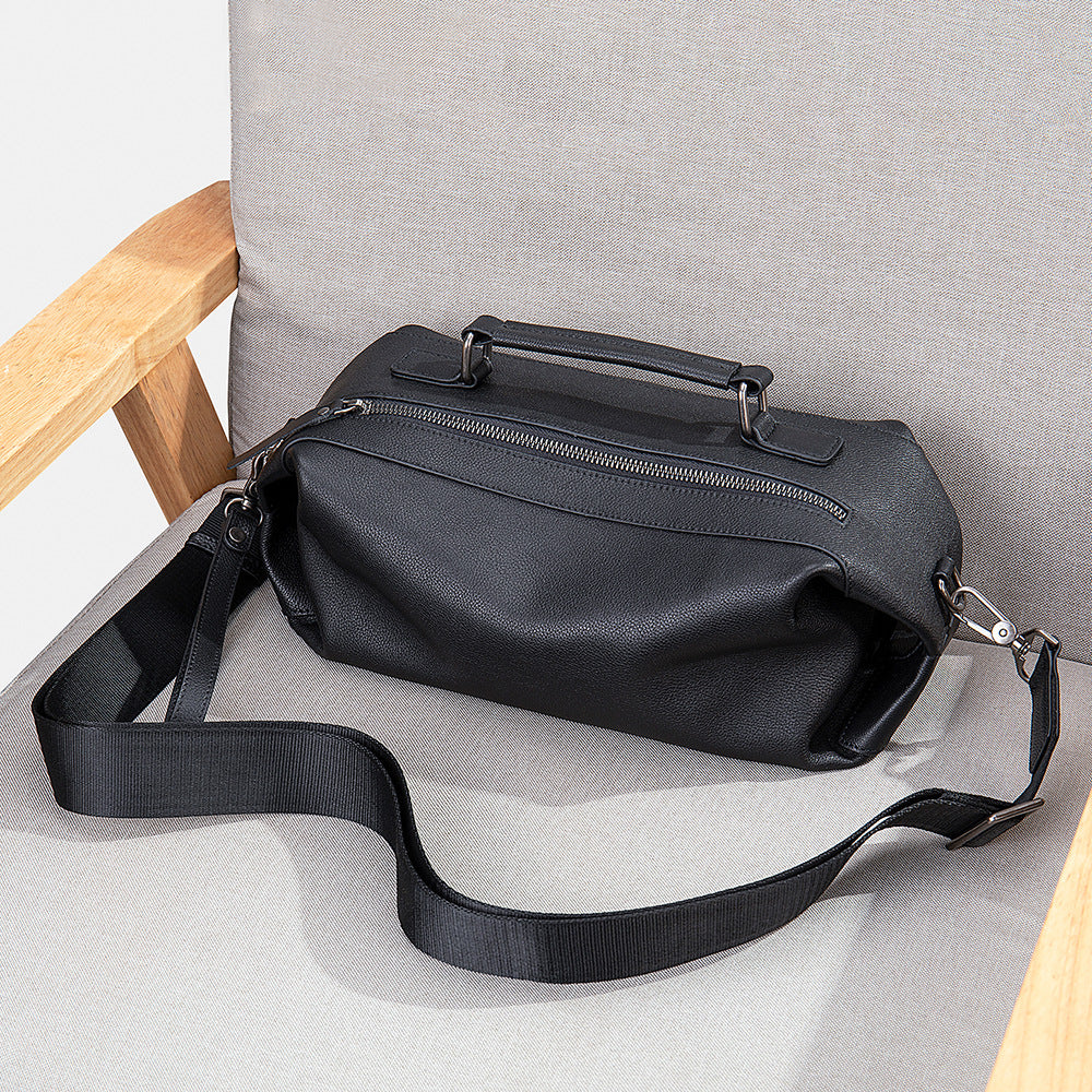 Men's Shoulder Bag Genuine Cowhide Leather Fashion Vintage Crossbody Bag for Men 