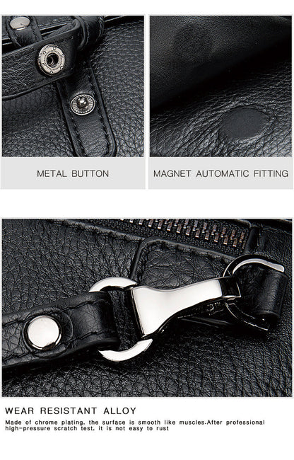 Men's Clutch Bag Cowskin Business Large Capacity Handbag for Men 