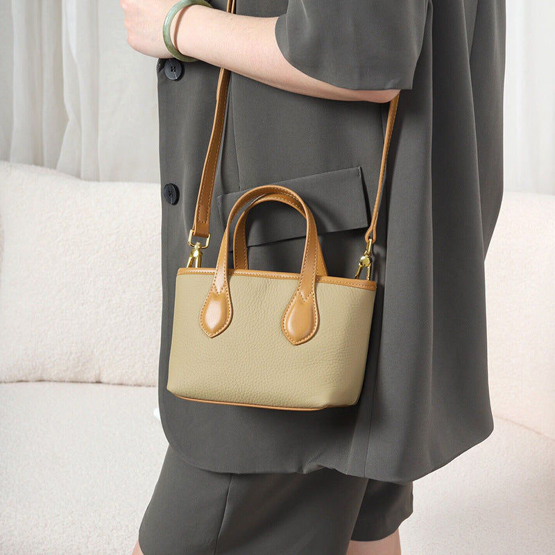 Zipper Women's Shoulder Bag Large Capacity Crossbody Bag Cowhide Bag Women's Handbag Fashion