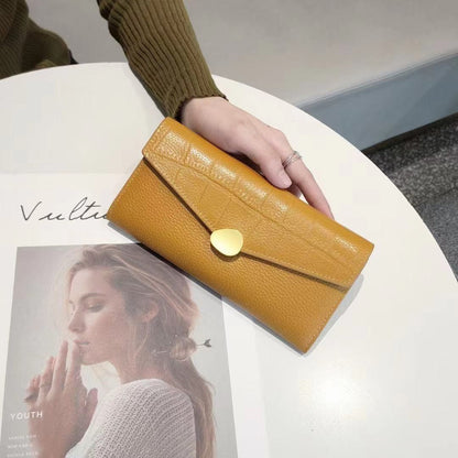 Long wallet ladies simple cowhide wallet mobile bag genuine leather wallet fashion 