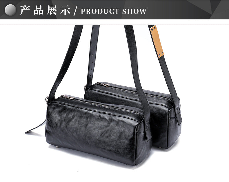 Men's Shoulder Bag Made of Genuine Cowskin Leather with Hand-held Crest High Quality Luxury Fashion Crossbody Bag for Men 