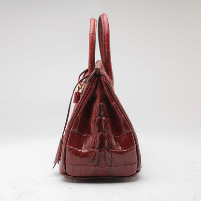 Women's Leather Tote Bag Siamese Crocodile Skin Large Capacity Genuine Leather Handbag