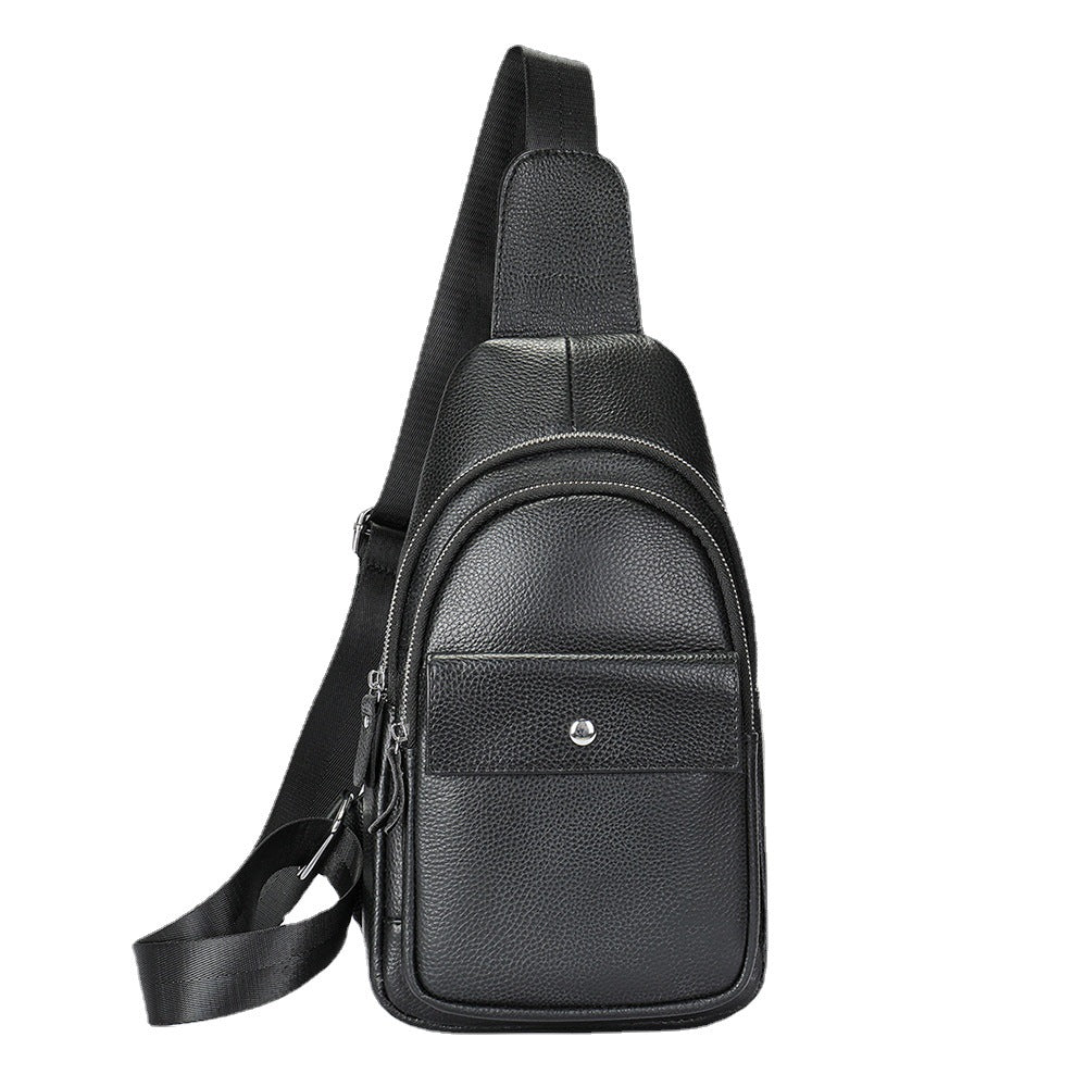 Men's Bust Bag Cowskin Genuine Leather Outer Multifunctional Fashion Casual Sports Men Bag 