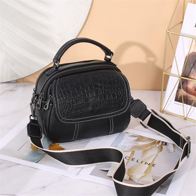 Genuine Leather Women's Shoulder Bag Cowhide Shoulder Bag Women's Bag Stylish Crossbody Bag 