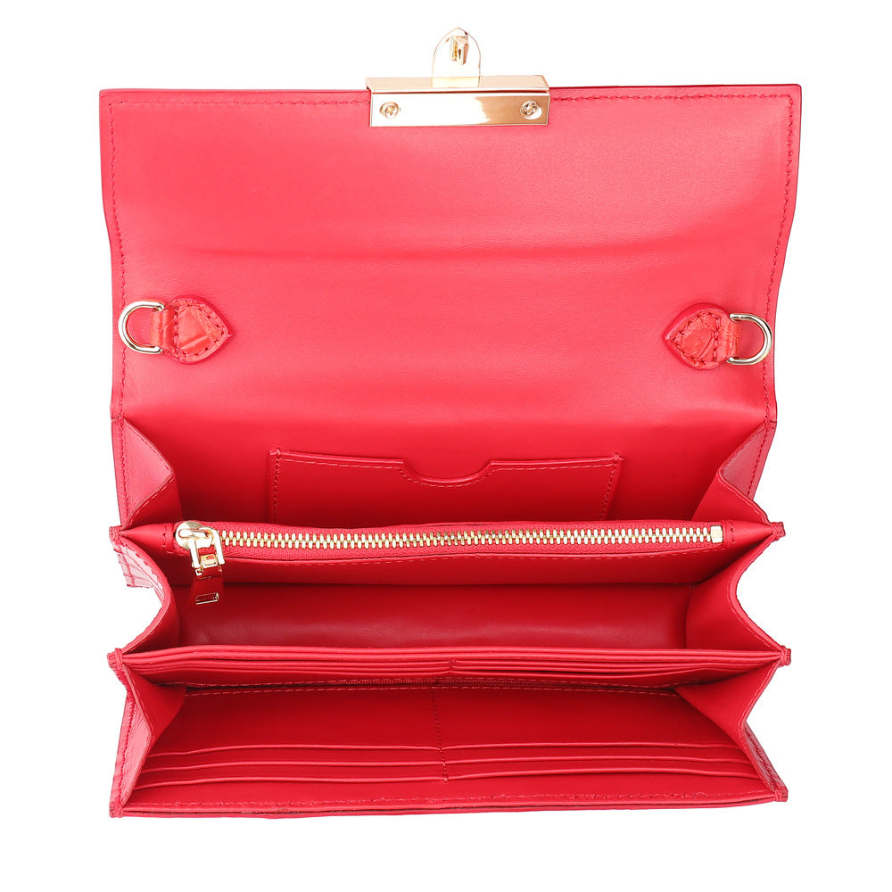 Ladies crocodile leather handbag large capacity clutch bag shoulder bag chain bag